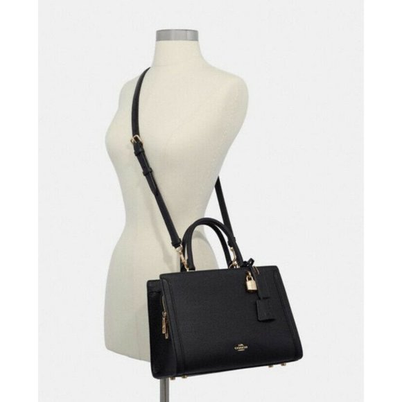 NWT Coach Zoe Black Pebbled Leather Carryall - Picture 3 of 12